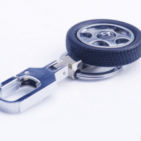 创意旋转轮胎钥匙扣 汽车车标钥匙扣 4S店汽车商务礼品 定制车标