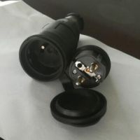 厂家直销法式黑色橡胶防爆防摔防水插头插座