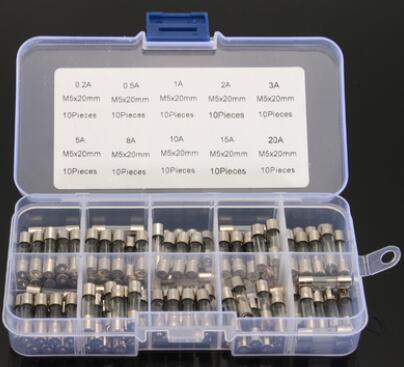 5x20mm玻璃保险丝 0.2A~20A 保险管 100个盒装
