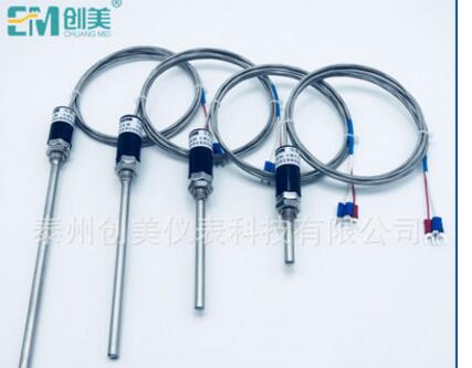 Pt100温度传感器铂热电阻WZPT-187防水温度探头K/E型热电偶感温棒