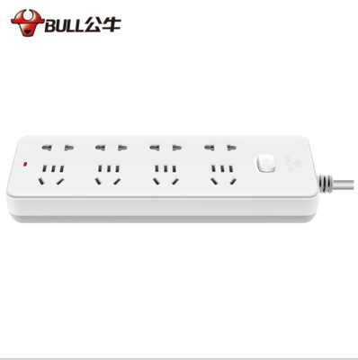 正品BULL公牛排插8位插孔插座一控开关插排接线板GN-403/610转换
