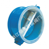 H76F46衬氟双瓣止回阀 浙江明精防腐蚀衬里阀门