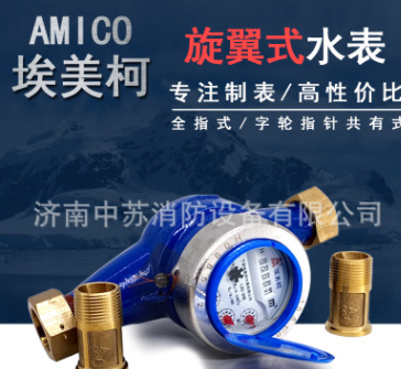 宁波埃美柯LXS-E钢罩铜接旋翼湿式冷水表出租房水表4分6分DN15
