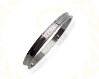 凹槽钛钢手镯半成品贴皮开口手镯DIY手饰配件可滴胶五金配件