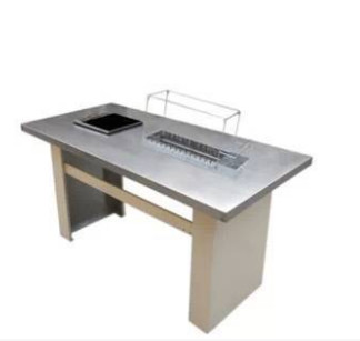 供应 室内不锈钢自动烧烤桌 餐厅 木炭试自动翻转烧烤桌