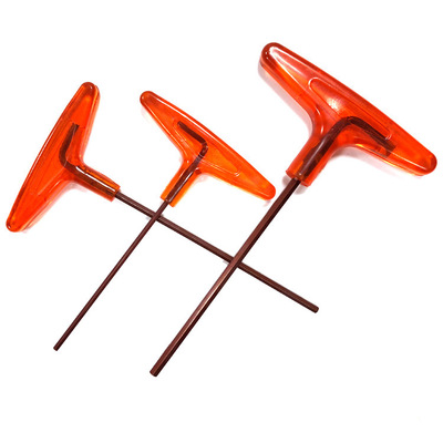 厂家直销平头T型内六角扳手 S2古铜色手动扳手 优质红色塑料把手