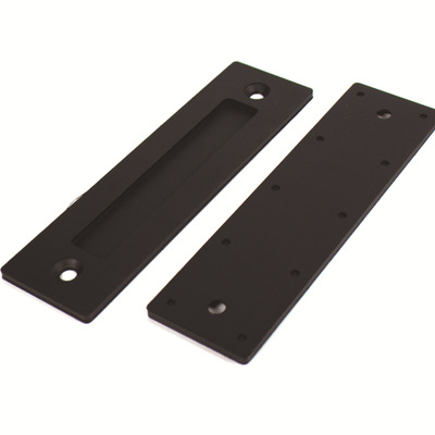 隐藏式平板拉手 黑色超薄哑光磨砂 隐藏式推拉门移门玻璃门拉手