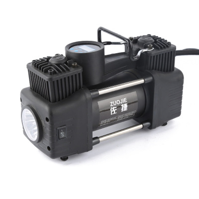 直销大功率双缸数显充气泵 汽车带灯轮胎打气泵 金属车载充气泵