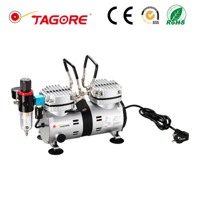 厂家直销 泵 活塞式无油静音空气压缩机双缸便携式医用气泵充气