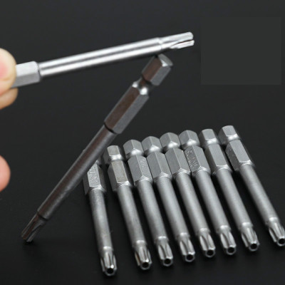 磁性梅花空心批头电动风批螺丝刀起子头套装S2材质 1/4六角柄