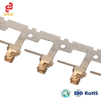 来图定制开关端子接地端子250圆形端子插簧端子 精密冲压金属端子