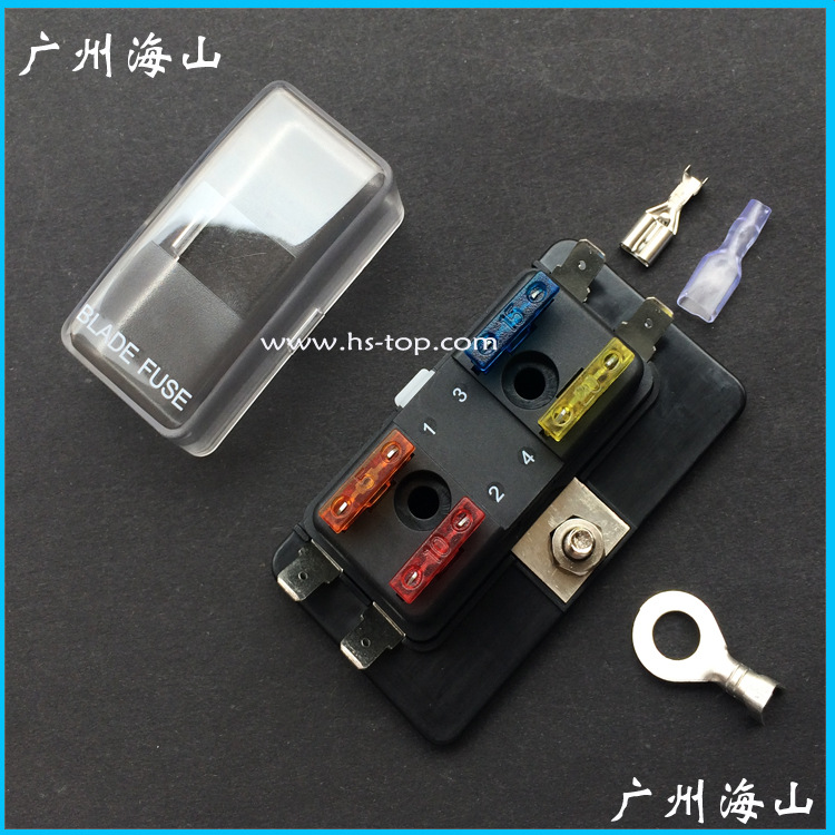 BLADE FUSE一分4 汽车保险丝座盒 1进4出 中号插片保险丝底座