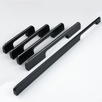 家装定制现代简约一米加长衣柜门拉手 北欧橱柜黑色家装美式拉手