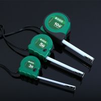 货源供应绿塑壳钢卷尺高耐磨工程尺家用钢卷尺加厚多功能测量工具