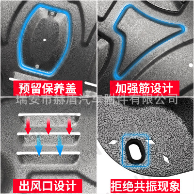 赫盾厂家直销适用于三菱汽车18帕杰罗V97发动机下5部位护板四件套
