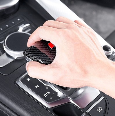 适用于奥迪A4L改装排挡头盖头A5A6LQ7Q5L碳纤维纹挡把头壳新A4L