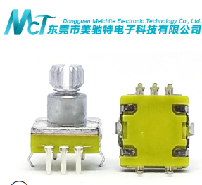 EC11薄型旋转编码器 带开关 齿形金属柄