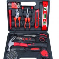 供应54件套家用组套工具 工具套装带锤子，碳钢手动组合组工具