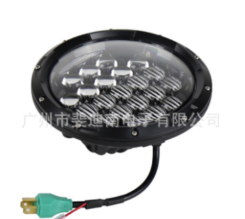 5D透镜款84W牧马人大灯 LED哈雷摩托车改装车大灯 7寸牧马人头灯