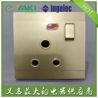 英式英标带灯带开关插座 墙壁插座开关BJ12厨房开关插座15A