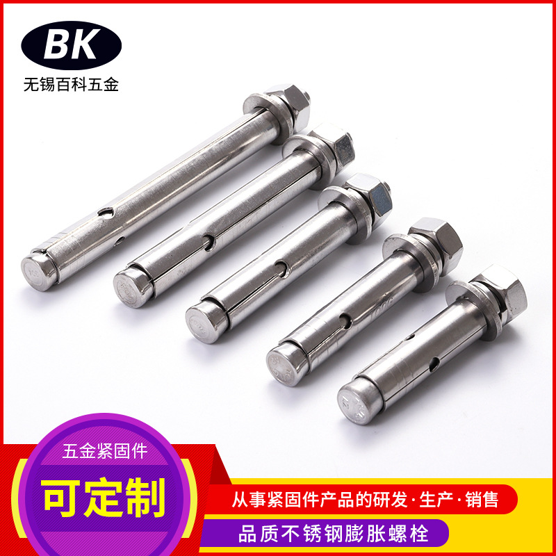 供应304不锈钢膨胀螺丝内置加长膨胀螺栓空调安装紧固件现货批发