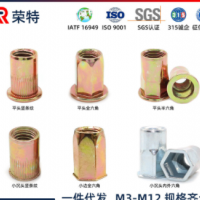 镀彩锌拉铆螺母跨境六角平头竖条纹拉帽拉母不锈钢滚花螺母