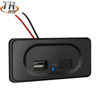 汽车大巴改装车充双usb车载充电器自动弹簧盖4.8A大电流跨境私模