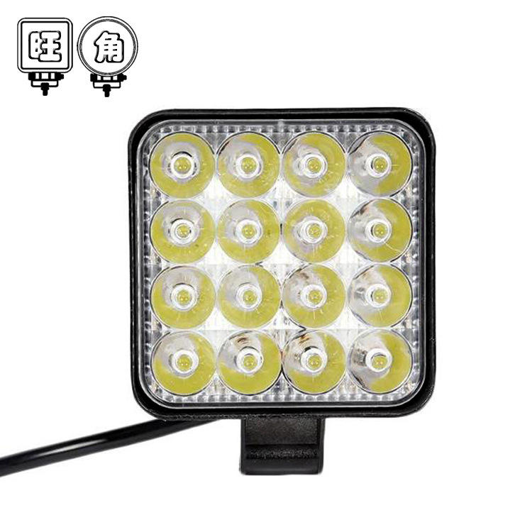 WJ 跨境汽车LED工作灯迷你款方形 16灯 48W 辅助灯改装前照灯射灯
