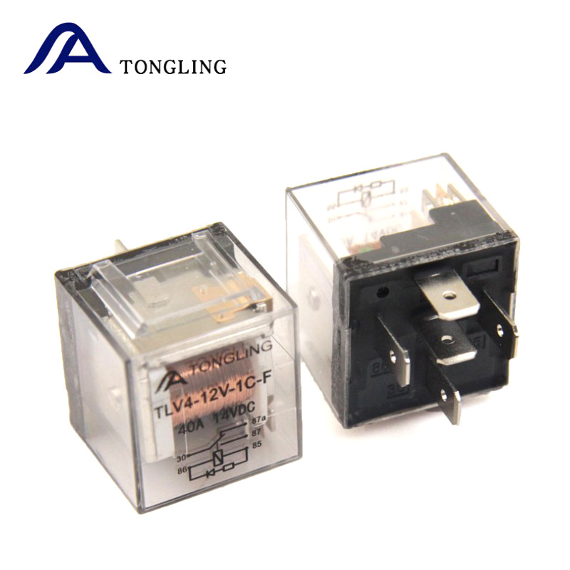 12VDC汽车继电器40A小体积一组转换5脚JD1912汽车转向灯继电器