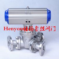 气动三通球阀 Q642F气动三通球阀 135度角斜角 Y型三通球阀阀门