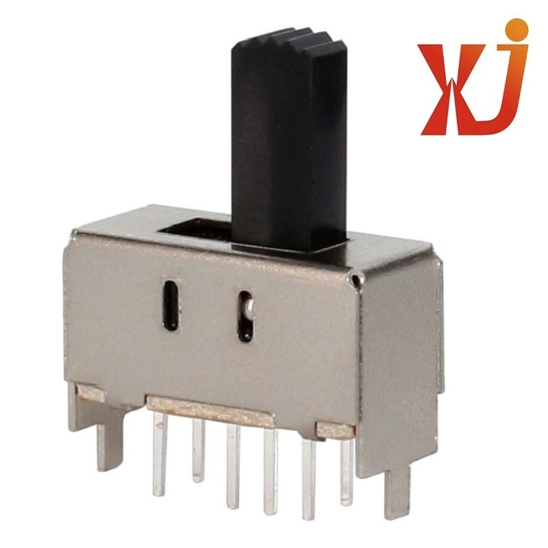 双路三档拨动开关八脚 3段转换开关行程2.5mm 3档拨码开关8脚直插