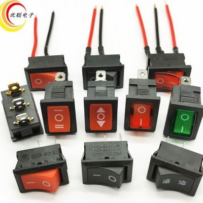 厂销船型开关KCD1-101带线2脚3脚/两档三档15*21mm翘板小电源 开关