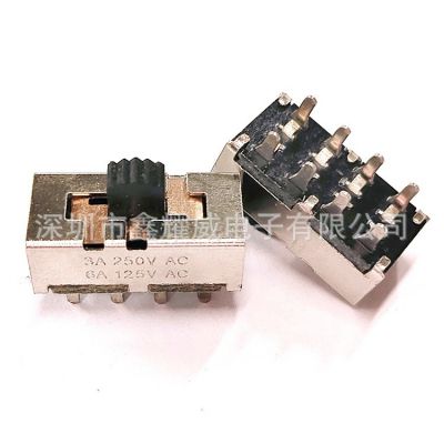 大电流拨动开关ss23h25左右滑动波动 3A/6A 8脚直插 拨码电源开关